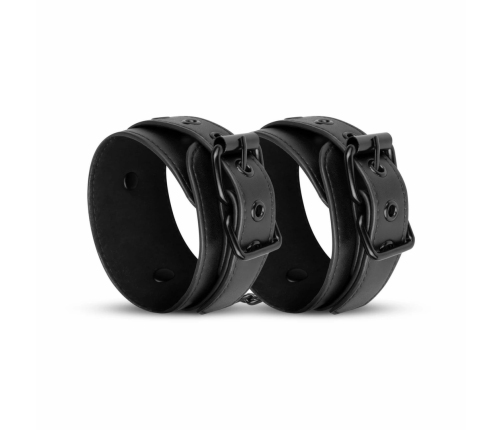 SINNER GEAR Faux Leather Adjustable Handcuffs Black 18-28cm