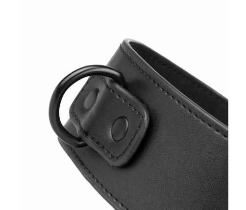 EasyToys Adjustable Faux Leather Collar & Wrist Restraints Set Black