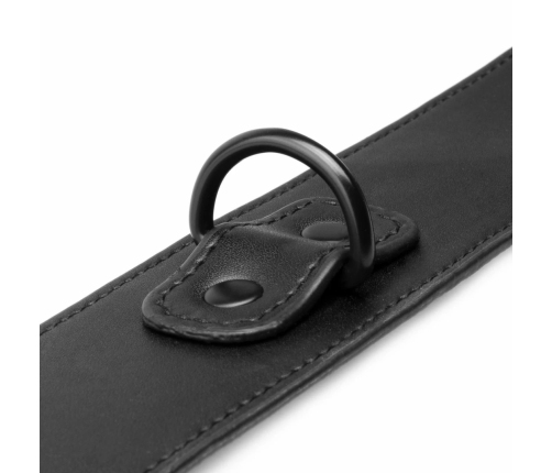 EasyToys Adjustable Faux Leather Collar & Wrist Restraints Set Black