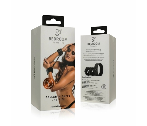 EasyToys Adjustable Faux Leather Collar & Wrist Restraints Set Black