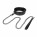 EasyToys Faux Leather Adjustable Collar with Metal Chain Leash 47cm
