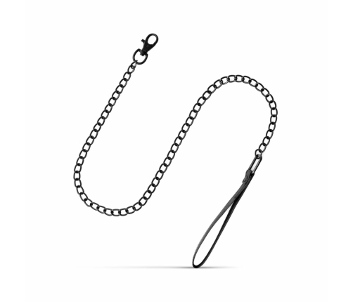 EasyToys Faux Leather Adjustable Collar with Metal Chain Leash 47cm