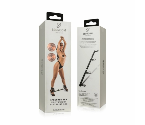 Ouch! Adjustable Spreader Bar Black - Anodized Aluminum, 41-62 cm
