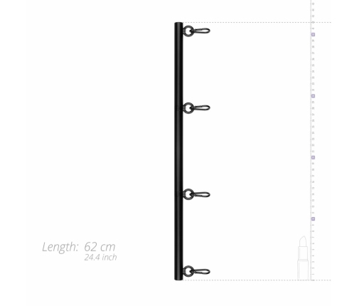 Ouch! Adjustable Spreader Bar Black - Anodized Aluminum, 41-62 cm