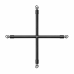 EasyToys Adjustable Restraint Cross Bar with Synthetic Leather Cuffs Black