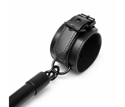 EasyToys Adjustable Restraint Cross Bar with Synthetic Leather Cuffs Black