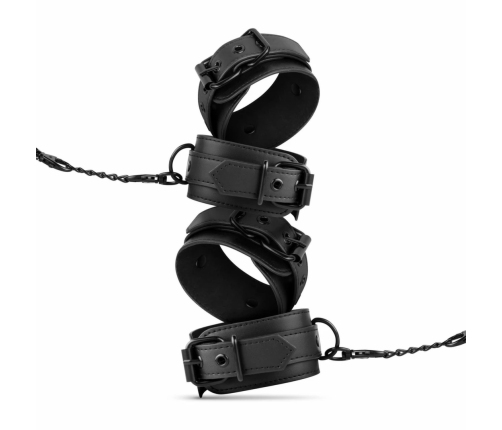 EasyToys Total Restraint Set Black - Adjustable Synthetic Leather Kit