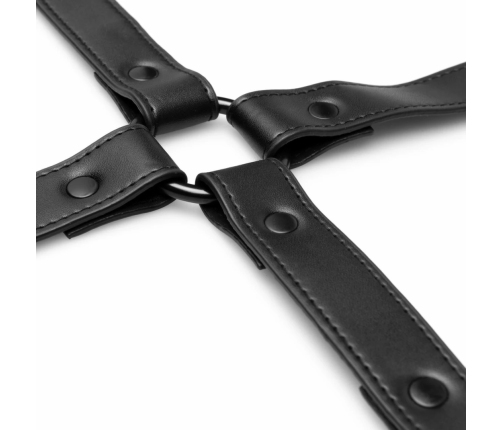 Ouch! Adjustable Faux Leather Hogtie Restraint Set, Black, Universal Size