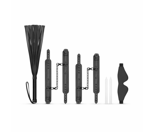 Kinky Collection Bondage Set 5-Piece Black - Adjustable Faux Leather Kit
