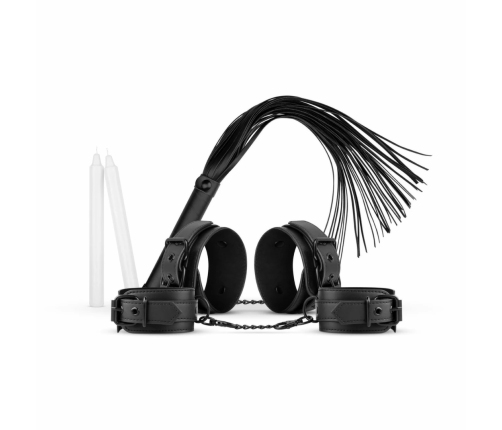 Kinky Collection Bondage Set 5-Piece Black - Adjustable Faux Leather Kit