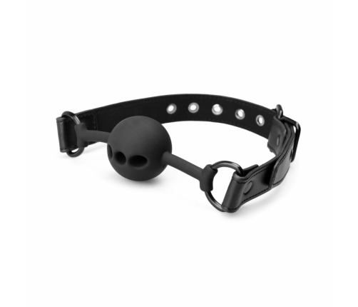 EasyToys Breathable Silicone Ball Gag Black - Adjustable Comfort Fit 4.1cm