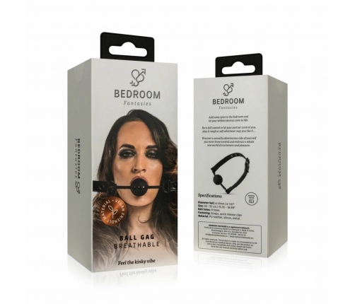 EasyToys Breathable Silicone Ball Gag Black - Adjustable Comfort Fit 4.1cm