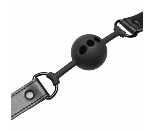 EasyToys Breathable Silicone Ball Gag Black - Adjustable Comfort Fit 4.1cm