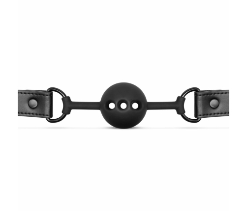 EasyToys Breathable Silicone Ball Gag Black - Adjustable Comfort Fit 4.1cm