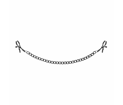EasyToys Adjustable Nipple Clamps Black with Metal Chain System
