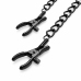 EasyToys Adjustable Nipple Clamps Black with Metal Chain System