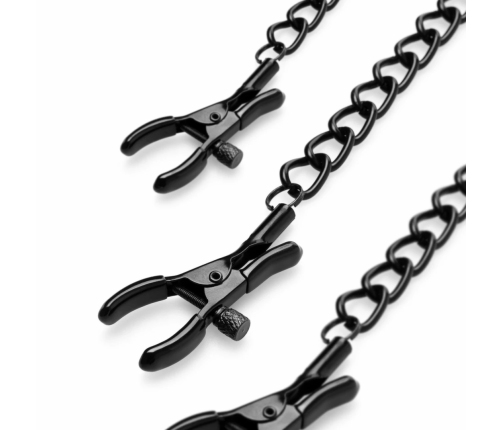 EasyToys Adjustable Body Chain Intimate Clamp Set Black