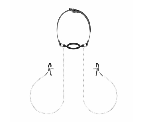 EasyToys Adjustable Silicone Gag Ring & Pressure-Control Clamp Set 5cm