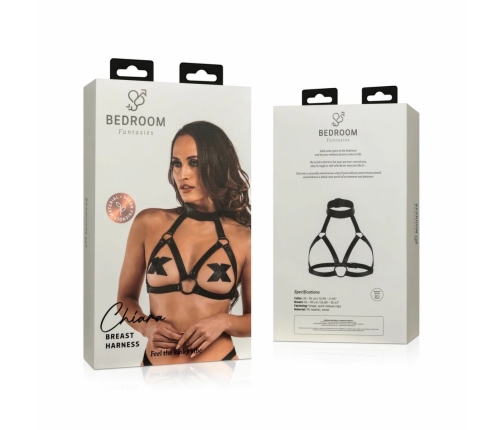 Chiara Adjustable Bondage Harness Black Faux Leather 63-90 cm