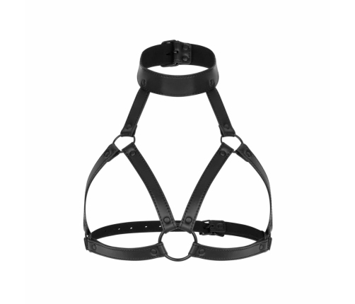 Chiara Adjustable Bondage Harness Black Faux Leather 63-90 cm