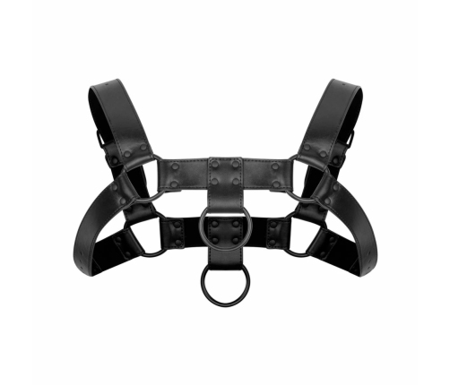 Bruno Adjustable Faux Leather Harness Black 24-32 cm