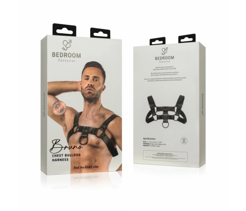 Bruno Adjustable Faux Leather Harness Black 24-32 cm