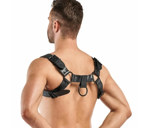 Bruno Adjustable Faux Leather Harness Black 24-32 cm