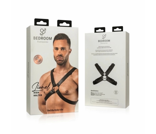 Lionel Adjustable Faux Leather Body Harness Black 26-51 cm