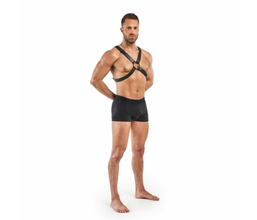 Lionel Adjustable Faux Leather Body Harness Black 26-51 cm