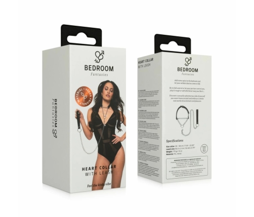 Bedroom Fantasies Silver Collar & Chain Set with Heart Accent
