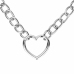 Bedroom Fantasies Silver Collar & Chain Set with Heart Accent