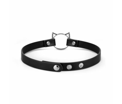 Bedroom Fantasies Kitty Choker Black Faux Leather Adjustable Collar
