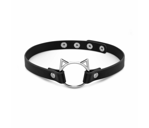 Bedroom Fantasies Kitty Choker Black Faux Leather Adjustable Collar