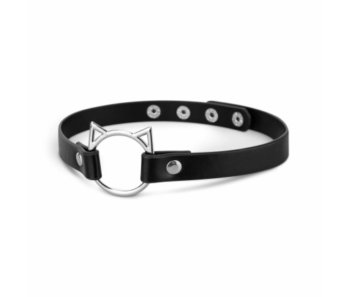 Bedroom Fantasies Kitty Choker Black Faux Leather Adjustable Collar