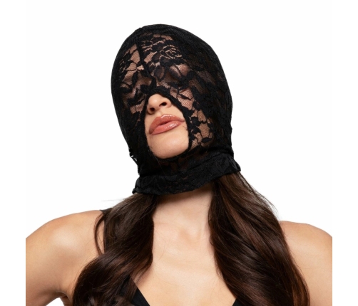 Bedroom Fantasies Lace Mask with Mouth Opening Black Elegant Design