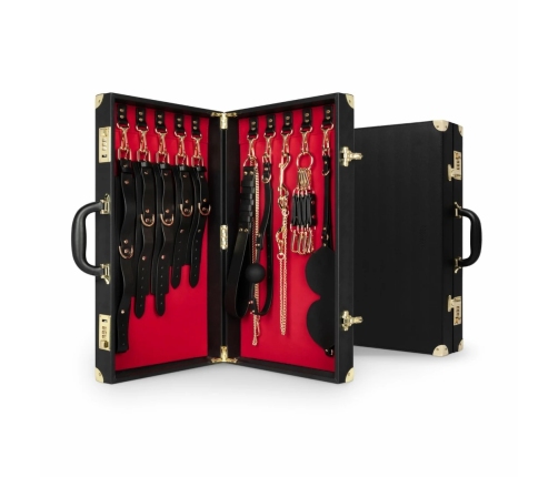 Bedroom Fantasies Locker Collection Bondage Set 13 pcs Cow Leather Case