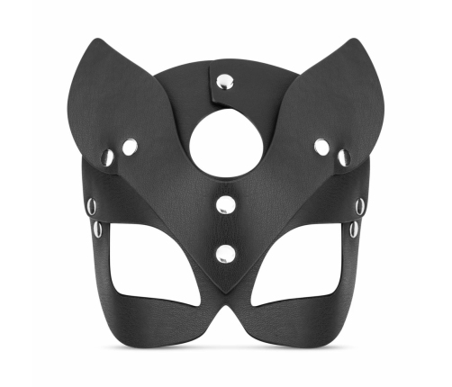Bedroom Fantasies Kinky Kitty Leather Mask Black Adjustable Fit