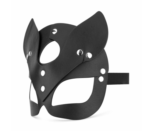 Bedroom Fantasies Kinky Kitty Leather Mask Black Adjustable Fit