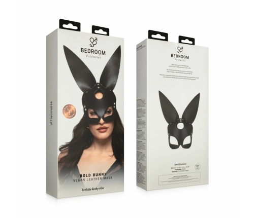 Bedroom Fantasies Bold Bunny Mask Black Adjustable Leather Accessory