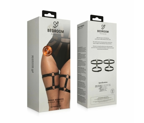 Bedroom Fantasies Adjustable Thigh Harness Black Secure Buckle System