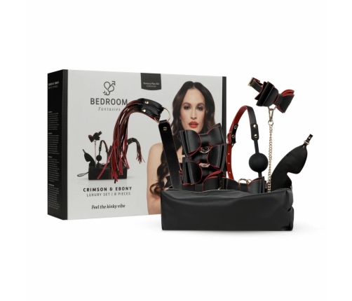 Bedroom Fantasies Crimson & Ebony 8-Piece Premium Restraint Set