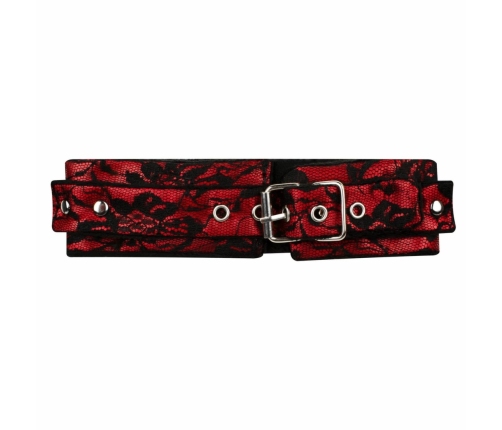 Bedroom Fantasies 8-Piece Lace & Leather Look Bondage Set Red
