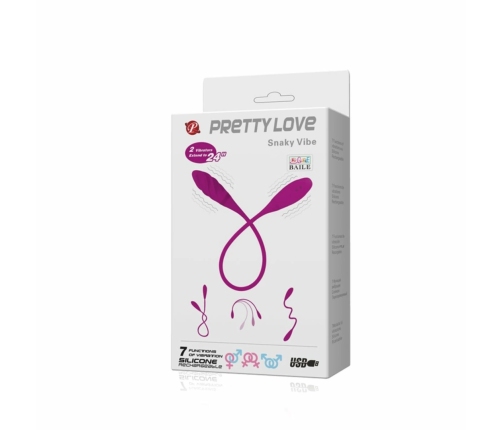 Pretty Love Snaky Vibe Flexible Dual-End Silicone Vibrator, 7 Modes