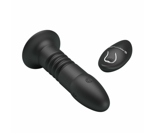 Magic Jingers Silicone Vibrating & Thrusting Plug Black Remote Control
