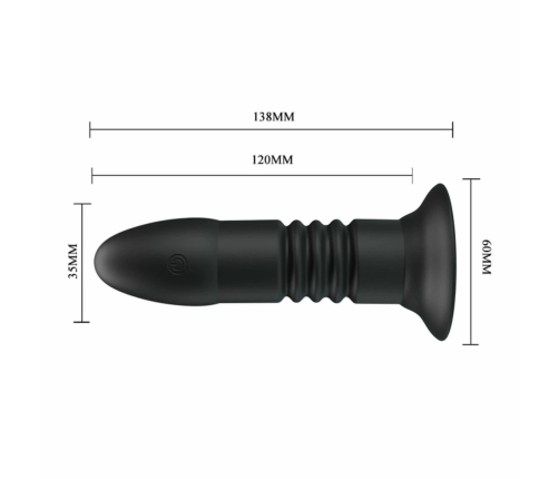 Magic Jingers Silicone Vibrating & Thrusting Plug Black Remote Control