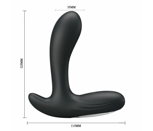 Baile Backie Vibrating Plug 30 Modes Rechargeable Black Silicone