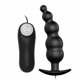 Pretty Love Vibrating Silicone Plug with Remote Control, Small, Black