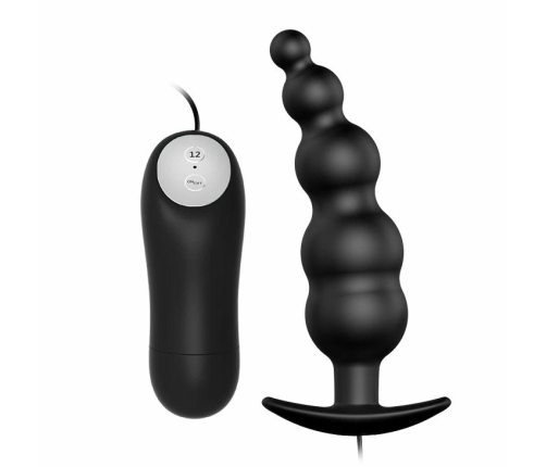 Pretty Love Vibrating Silicone Plug with Remote Control, Small, Black