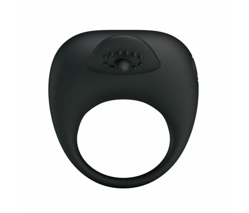 Pretty Love Vibrating Intimate Ring with Stimulating Tongue - Silicone, Black