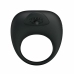 Pretty Love Vibrating Intimate Ring with Stimulating Tongue - Silicone, Black